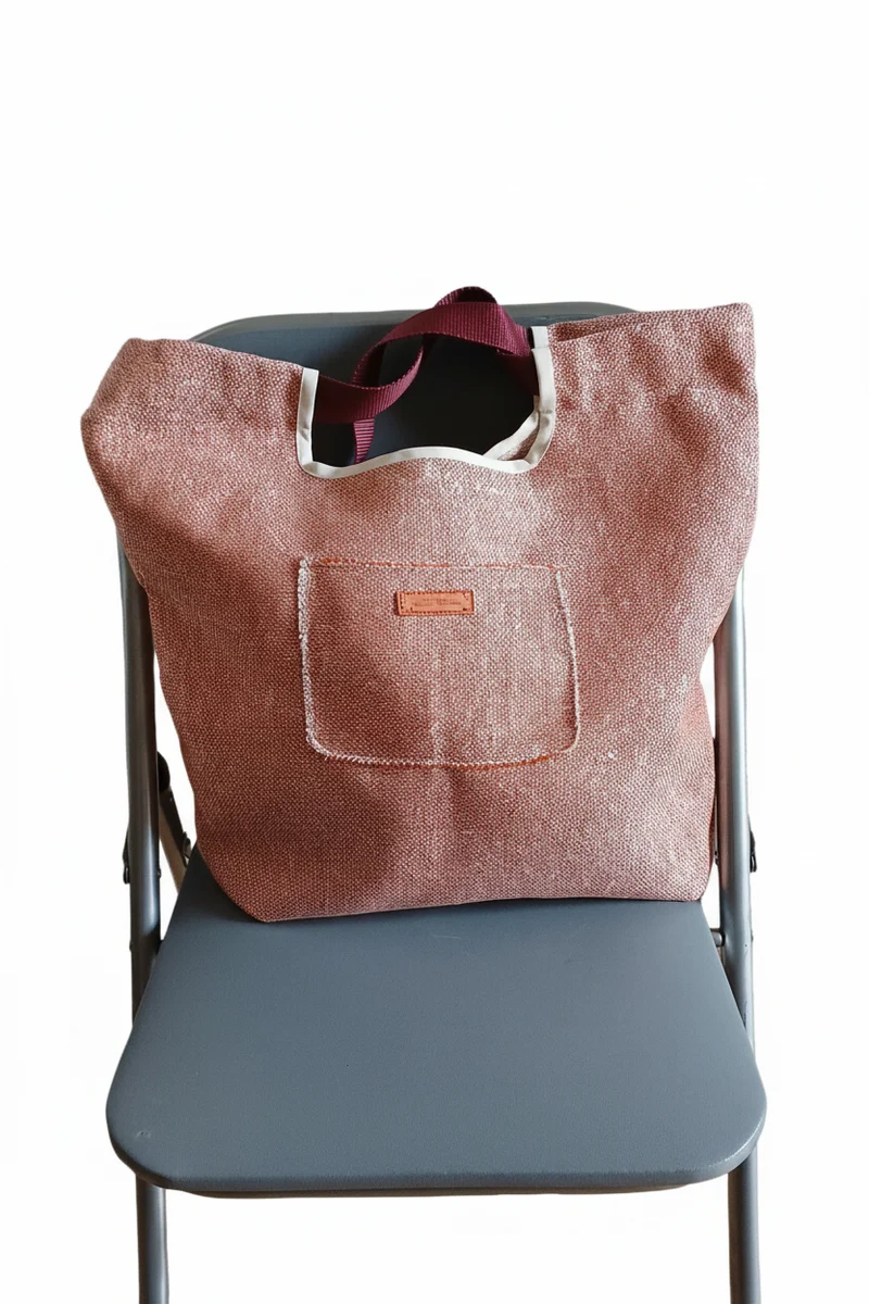 Tote bag terracotta chiné – Fait main en France