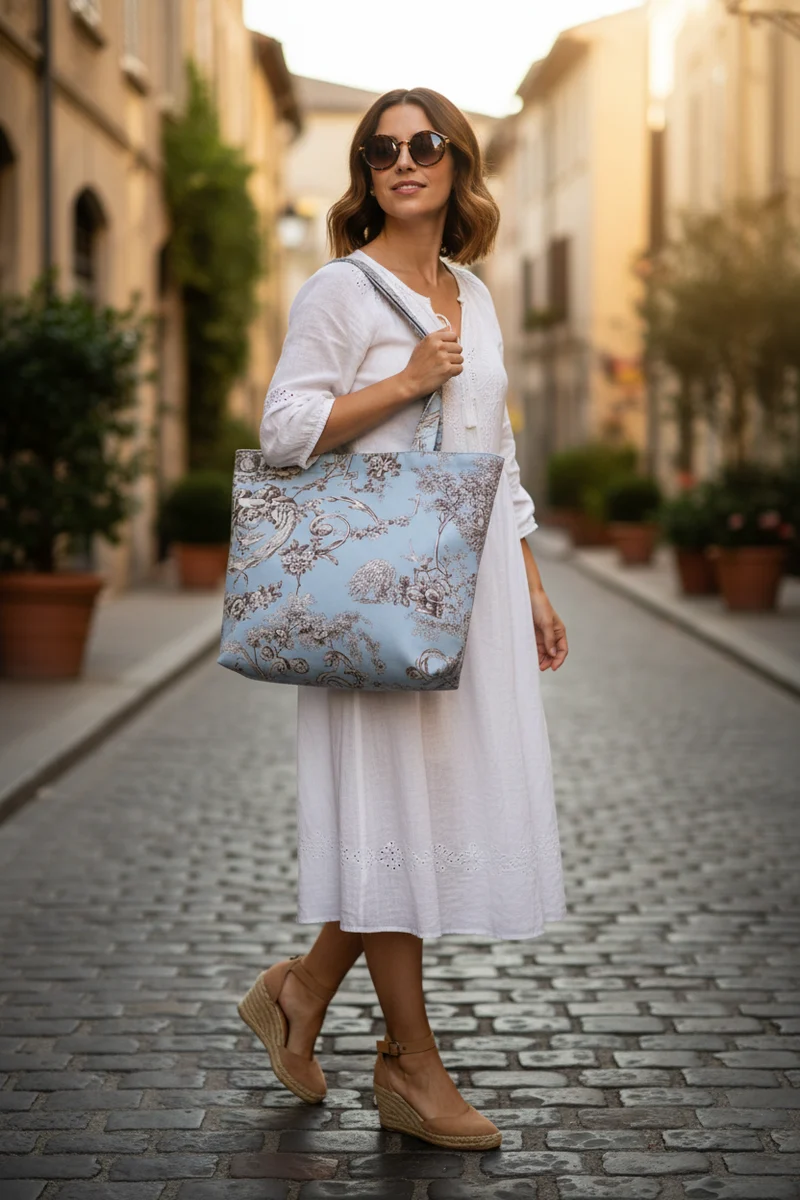 Sac à main toile de Jouy