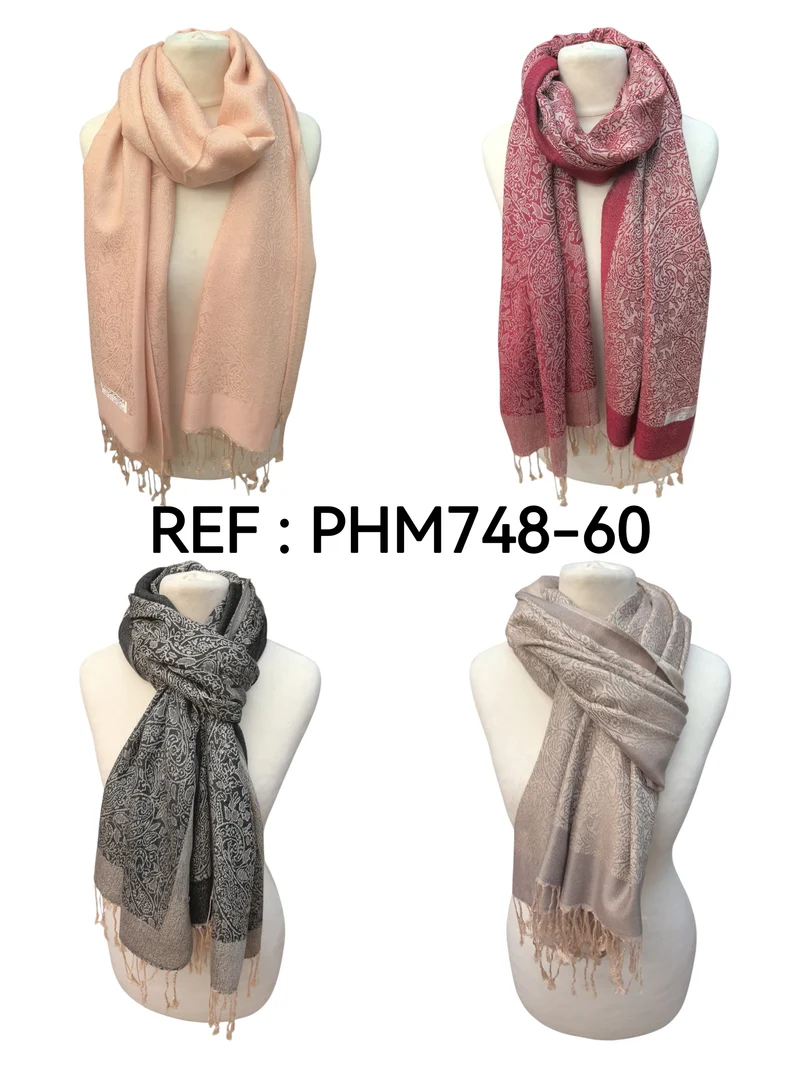 Écharpe Pashmina à motif paisley PHM-60（x12)