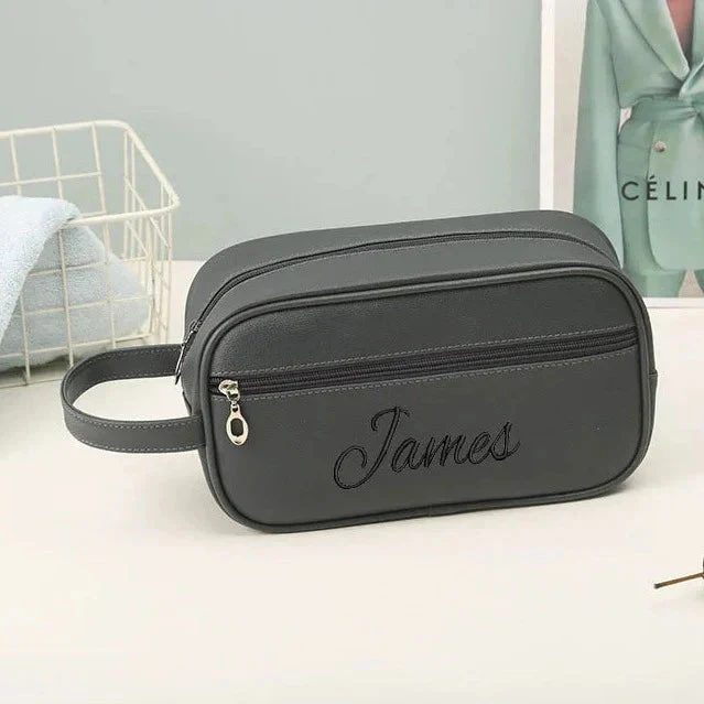 Trousse de Toilette Personnalisée Homme | Prénom Brodé, Compartiments Spacieux