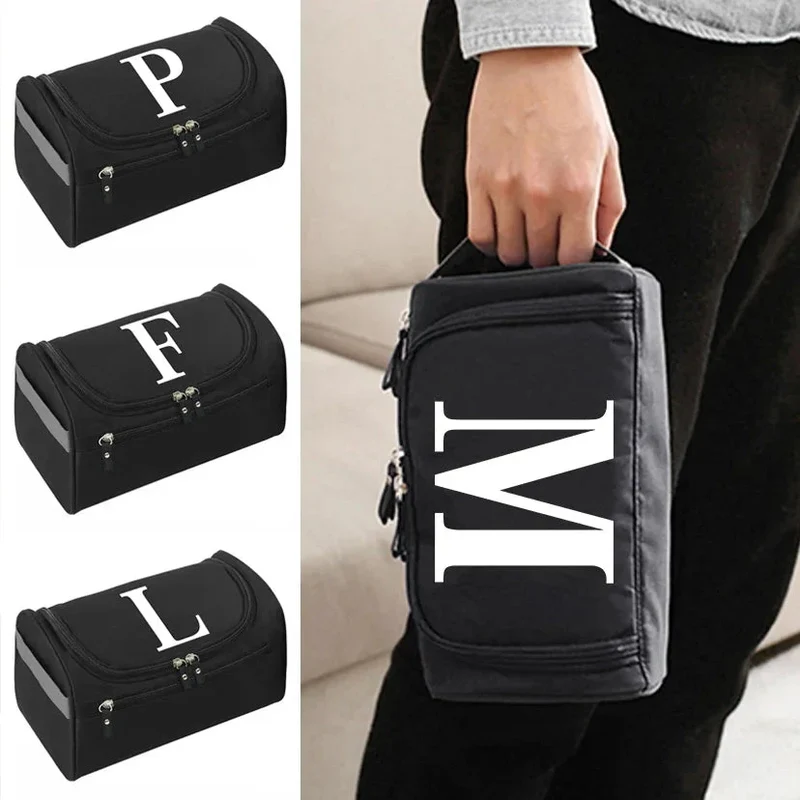 Trousse de Toilette Personnalisée Homme | Initiale Blanche Suspendue