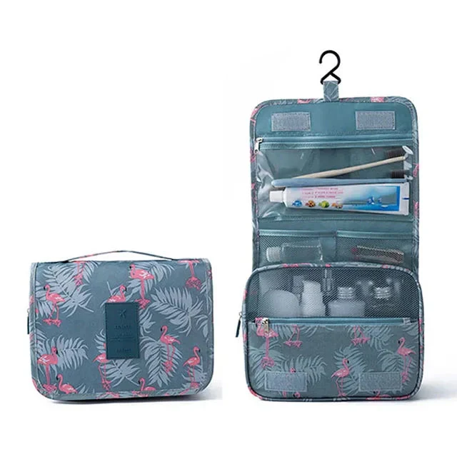 Trousse de Toilette Femme Suspendue | Flamant Rose avec Crochet