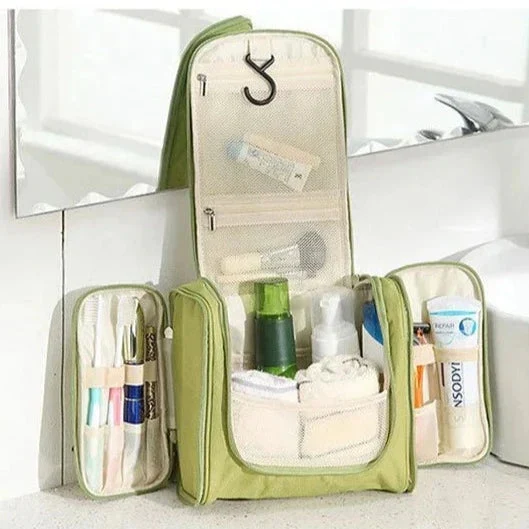 Trousse de Toilette Femme Suspendue | Crochet Intégré et Compartiments Multiples