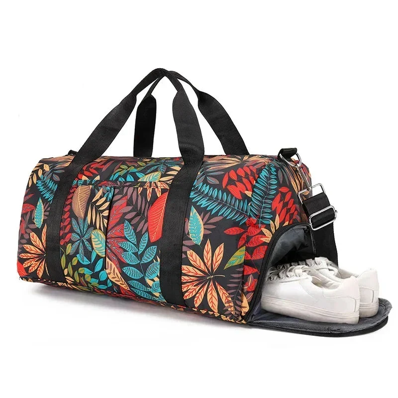 Sac Polochon Femme Fleuri | Grande Capacité Voyage