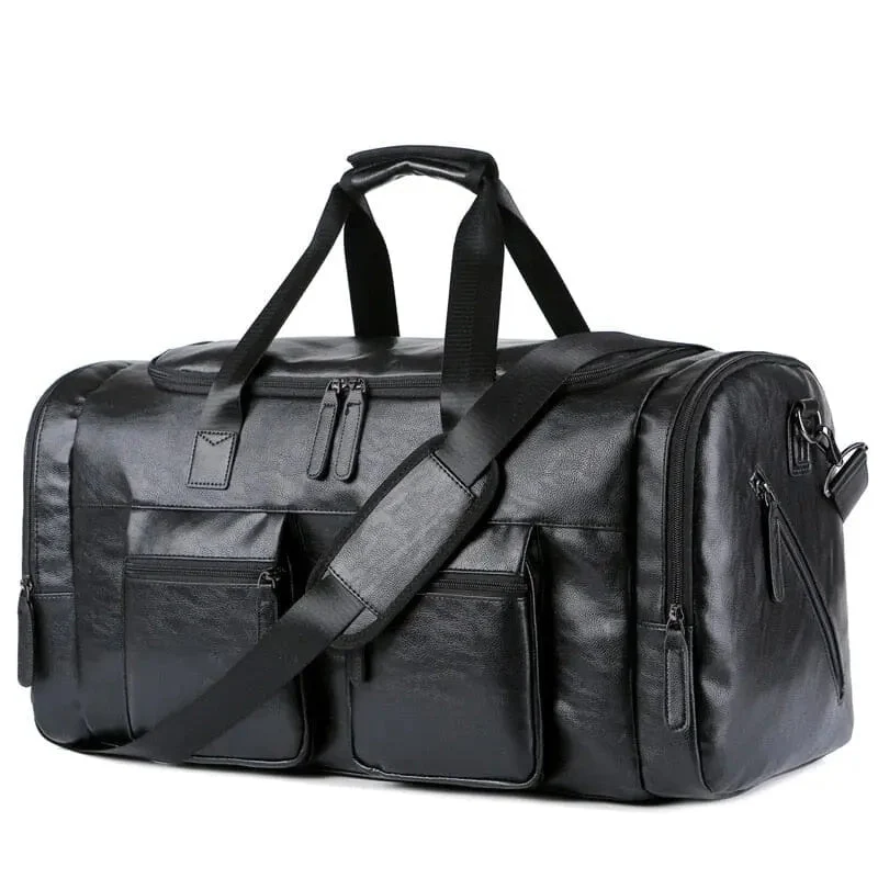 Sac de Voyage Vintage Pu | Grande Poche Résistante