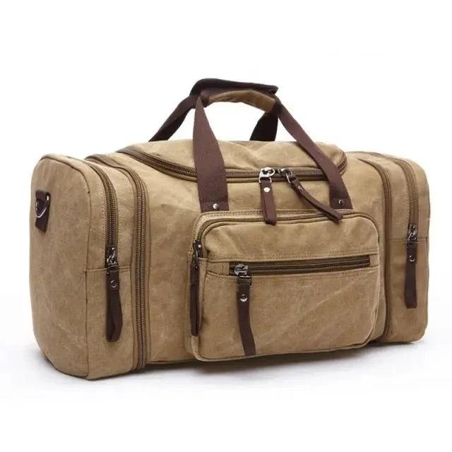 Sac de Voyage Vintage Globetrotter | Toile Oxford Bandoulière Ajustable