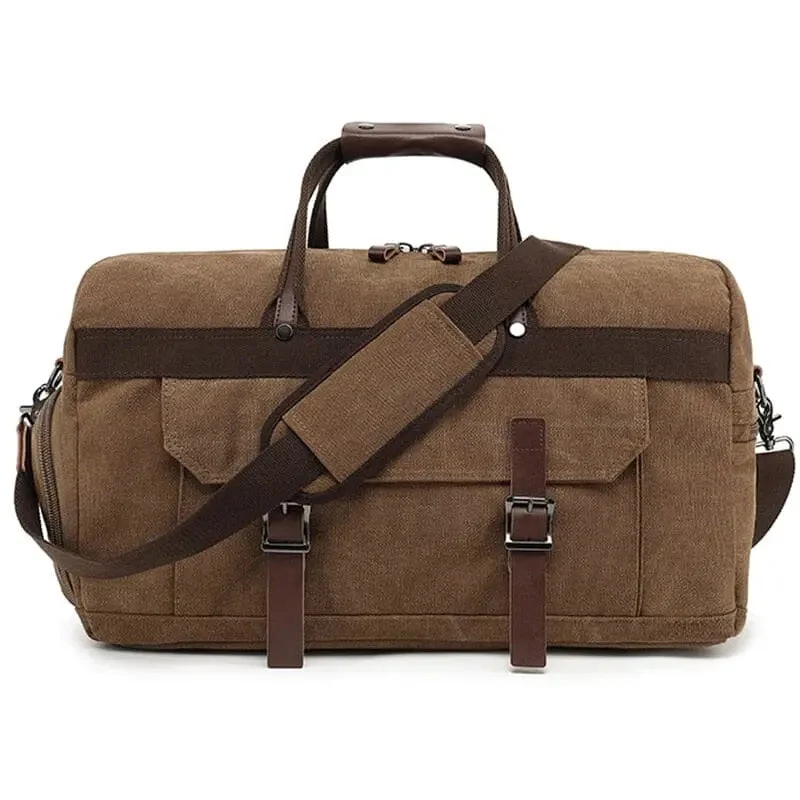 Sac de Voyage Vintage 40l | Toile Canvas Compartiments Pratiques