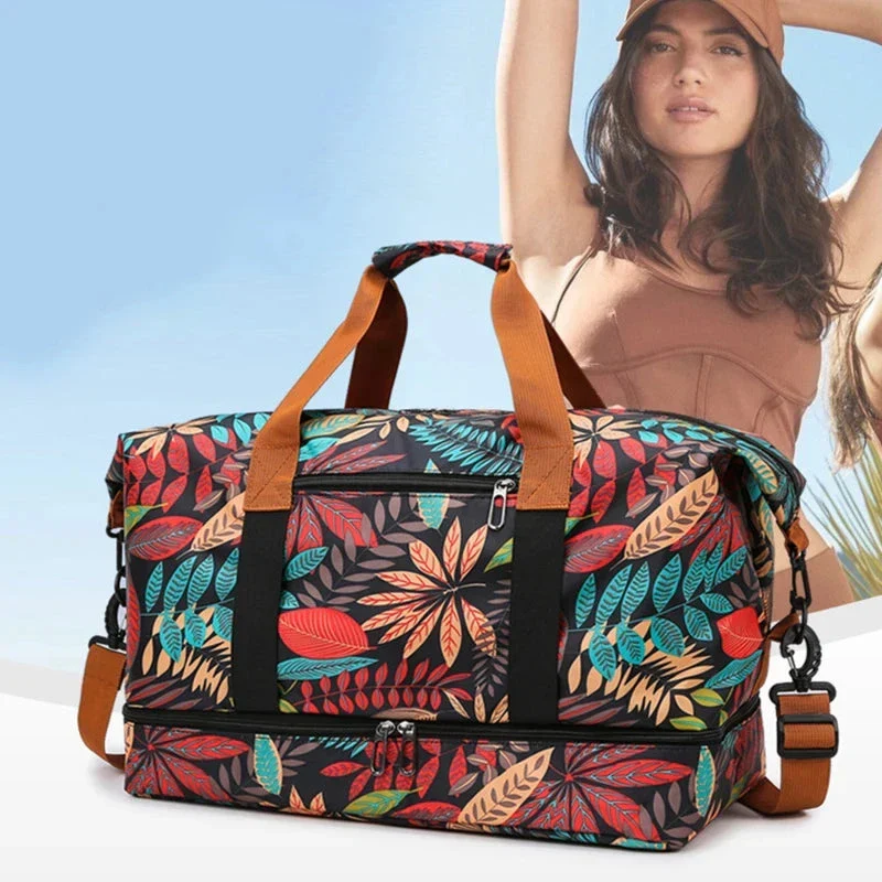Sac de Voyage Fleuri | Tissu Imperméable et Résistant