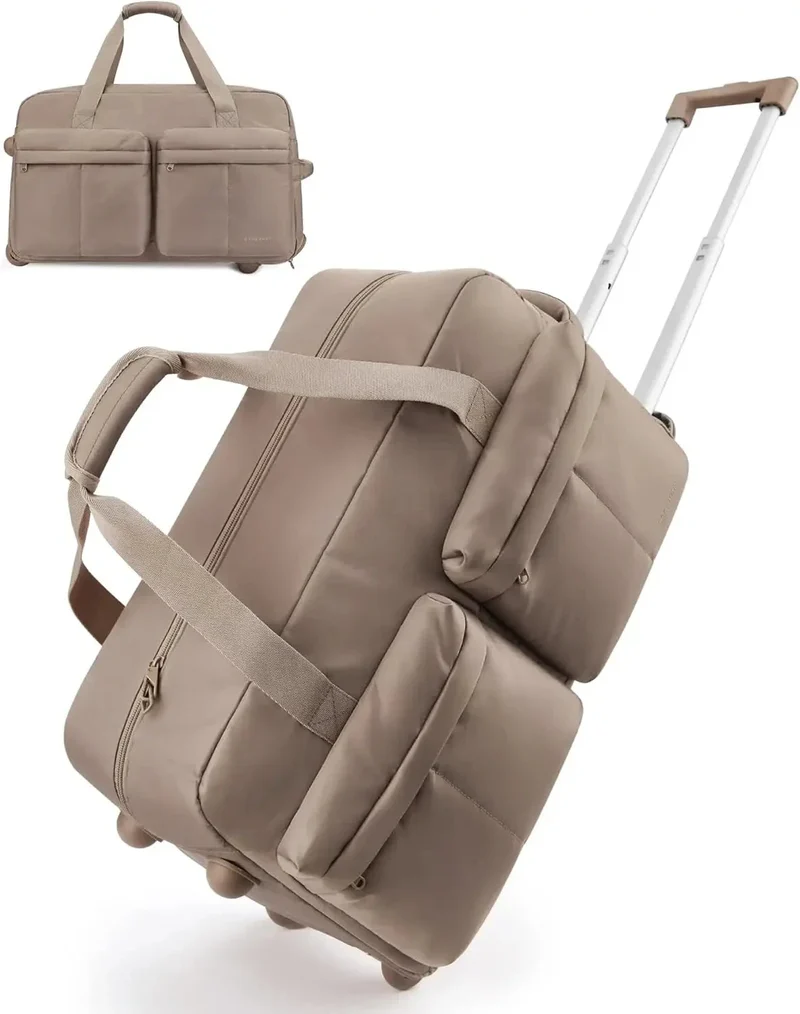 Sac de Voyage Femme à Roulettes | Nylon Robuste et Compartiments Multiples