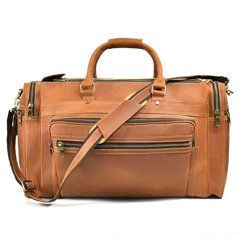 Genuine Leather Big Travel Luggage Duffel Bag