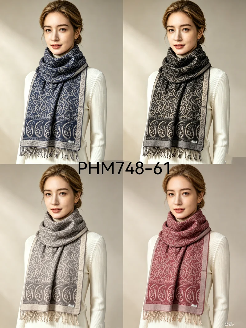 Écharpe Pashmina à motif paisley PHM-61（x12)