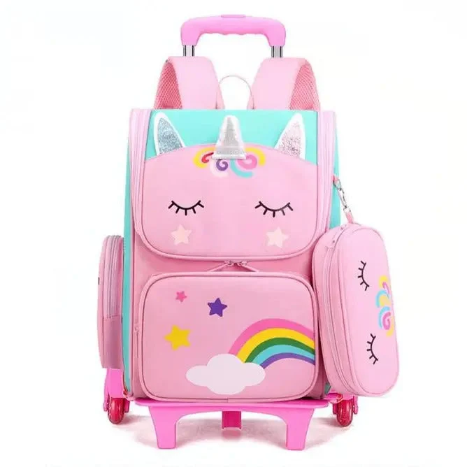 Sac de Voyage à Roulettes Enfant | Trousse et Chariot Inclus
