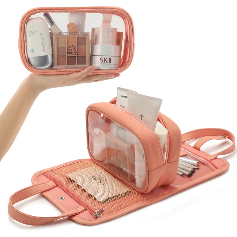 Sac de Toilette Femme Matelassé | Trousse Amovible Transparente