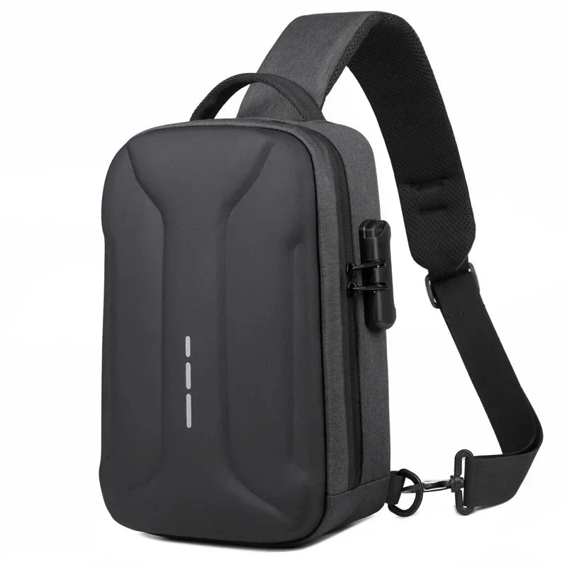 Sac de Poitrine Antivol | Tissu Imperméable et Port Usb