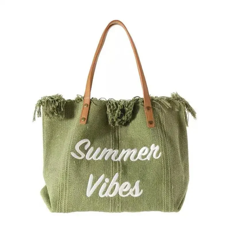 Sac de Plage Femme Canvas | Grand Compartiment Été