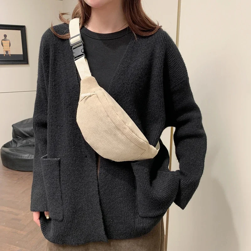 Sac Banane Femme Velours Côtelé | Sangle Ajustable Pratique