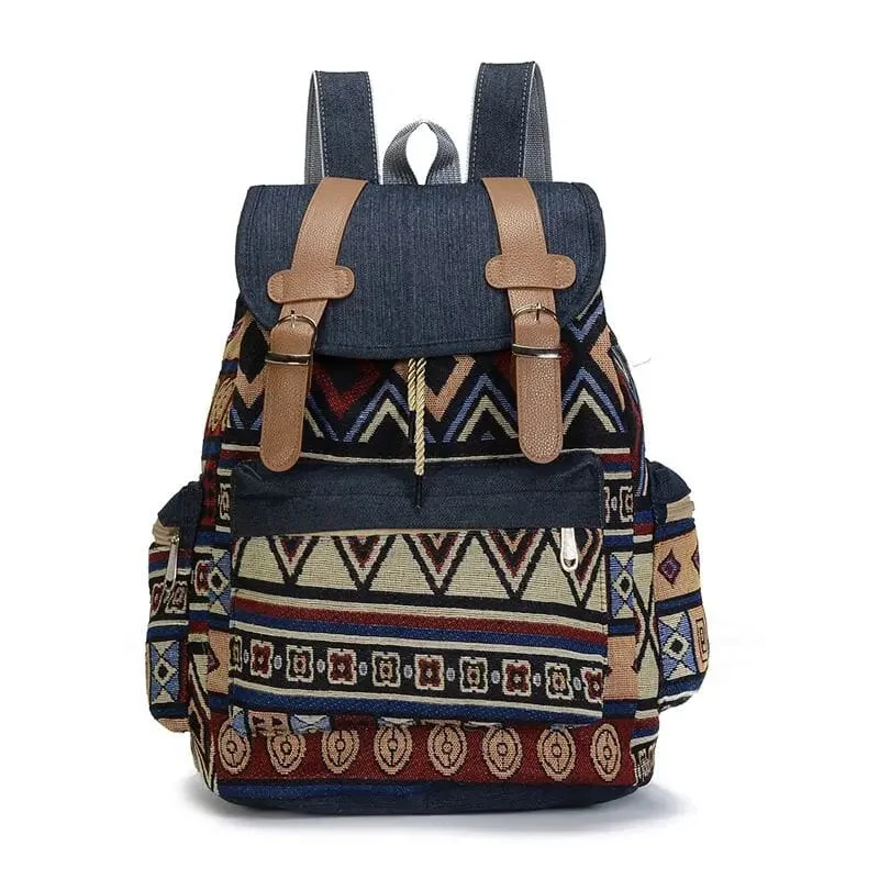 Sac à Dos Voyage Aztèque | Toile Canvas et Poches