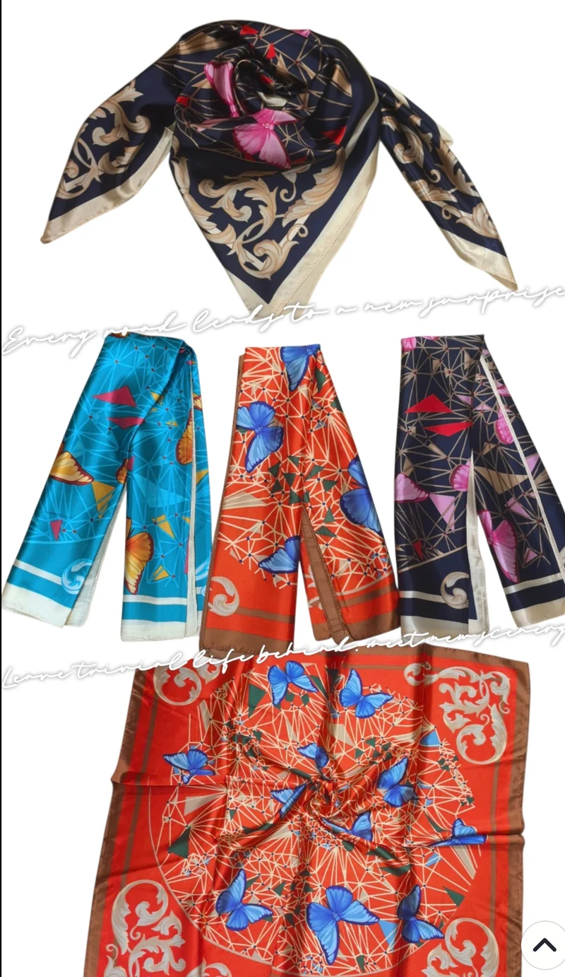 Foulard carré 90cm imprimé fantaisie (x10)#72