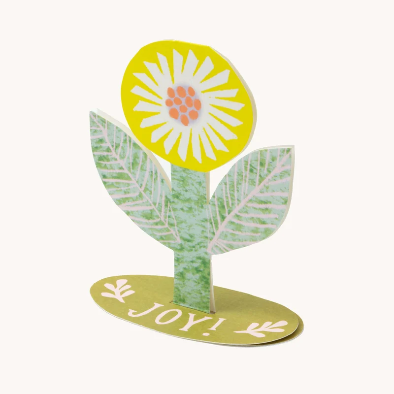 Carte fleur jaune « Joy » à poser - Hadley