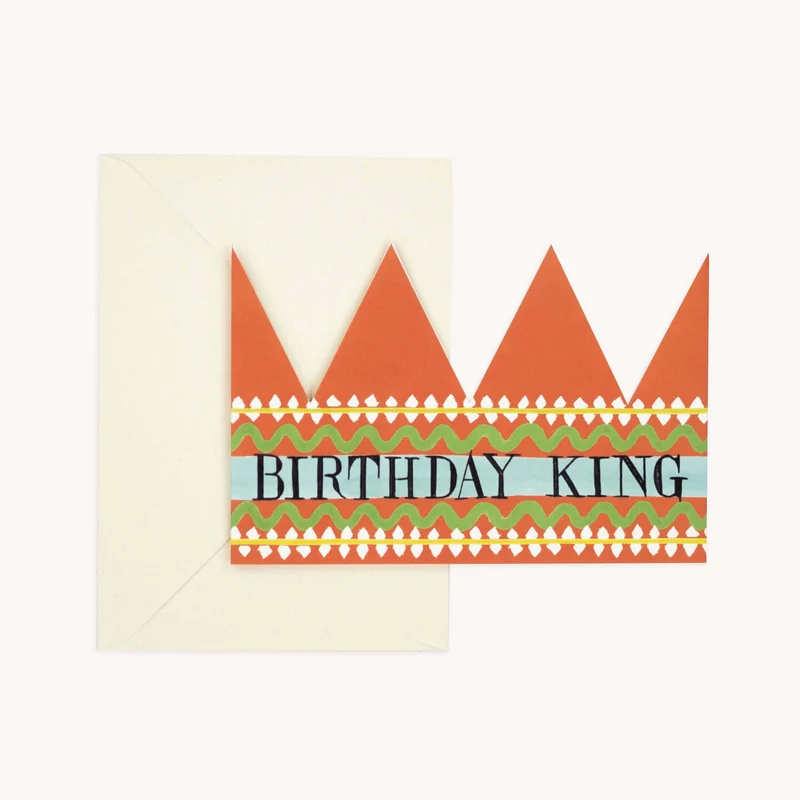 Carte chapeau couronne « Birthday King » - Hadley