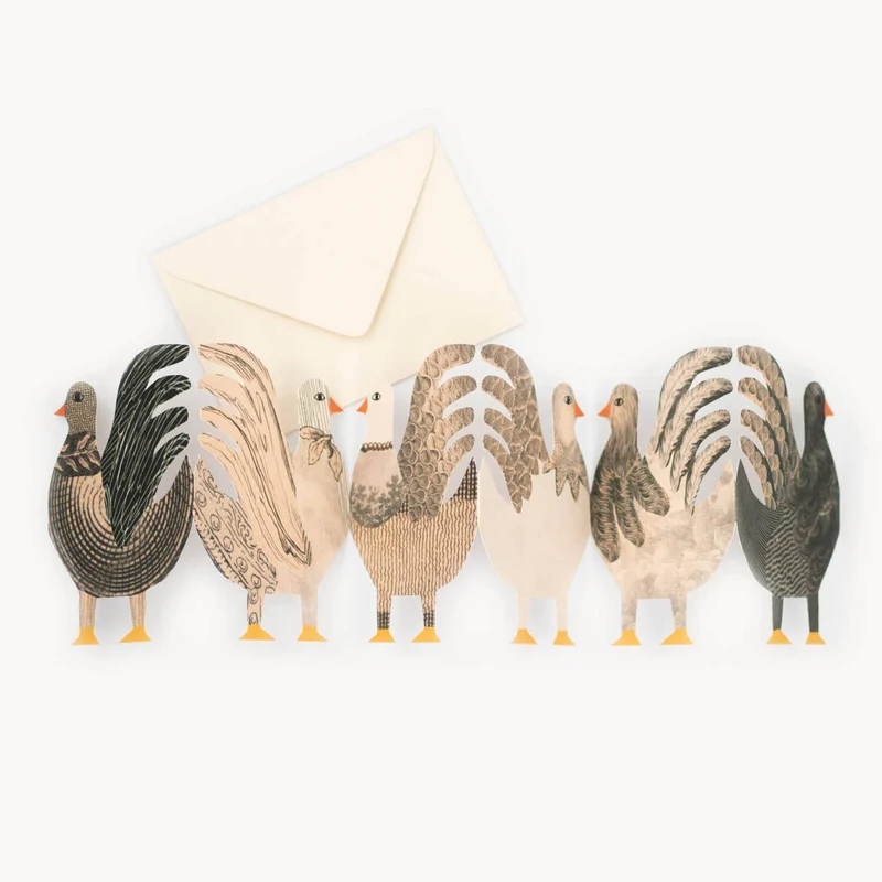 Carte accordéon poules - Hadley