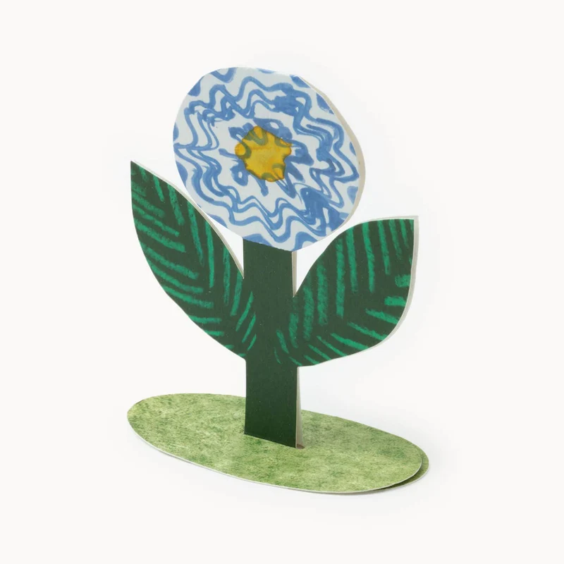 Carte fleur bleue à poser - Hadley