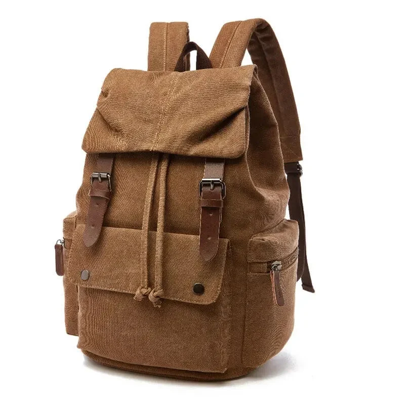 Sac à Dos Vintage Toile | Spacieux avec Poches Latérales