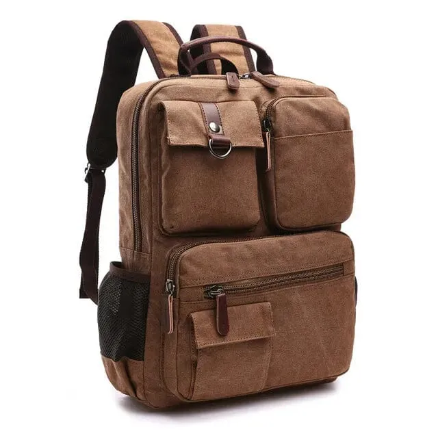 Sac à Dos Toile Vintage | Multi-Poches Rétro Canvas