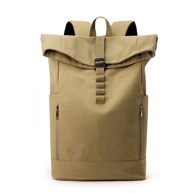 Sac à Dos Roll Top Toile | Compartiment Ajustable Sécurisé