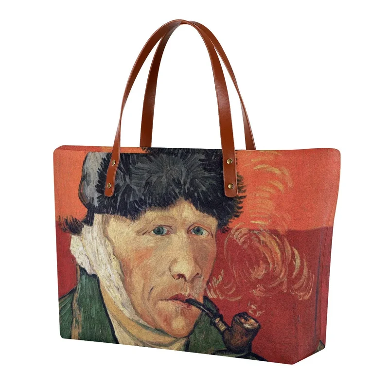 Van Gogh's Self-Portrait with Bandaged Ear and Pipe Tote Bag