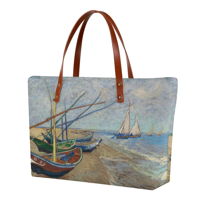 Fishing Boats on the Beach at Saintes-Maries Tote Bag