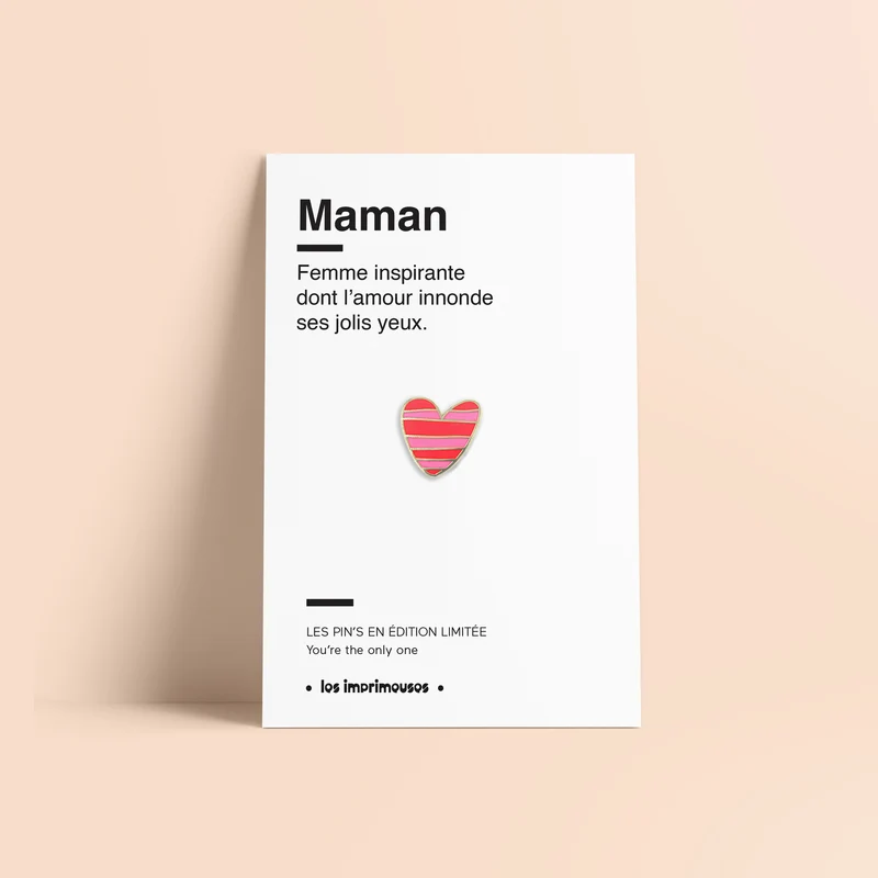 Pin’s Cœur rayé - Maman x Studio Like That