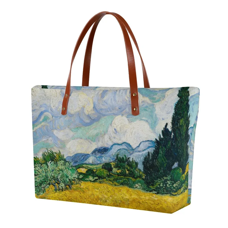 Wheat Field with Cypresses Van Gogh Tote Bag