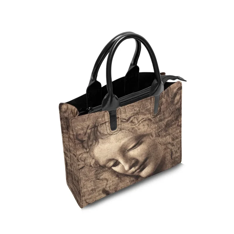 Leonardo da Vinci's La Scapigliata Art Leather Handbag