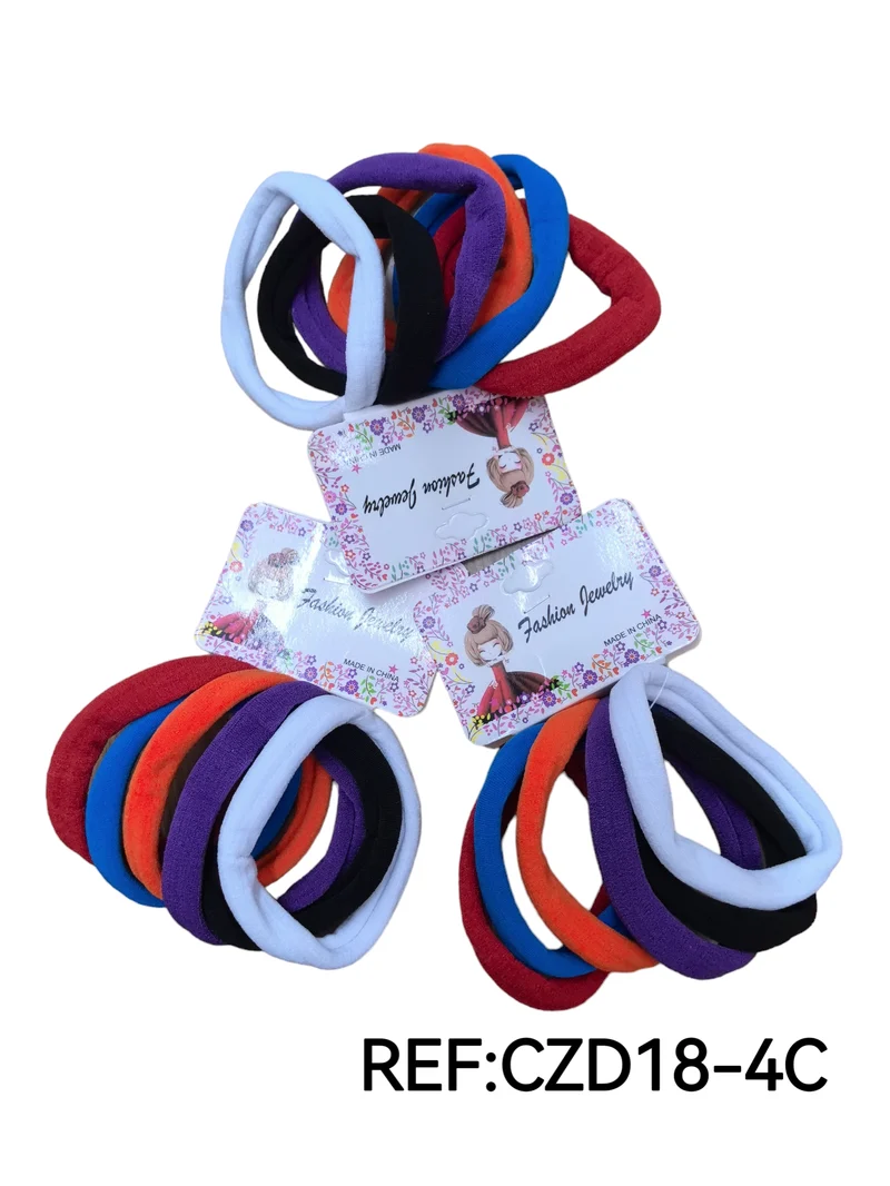 Paquet de 6 Élastiques couleur simples (x12) 0,50€/paquet