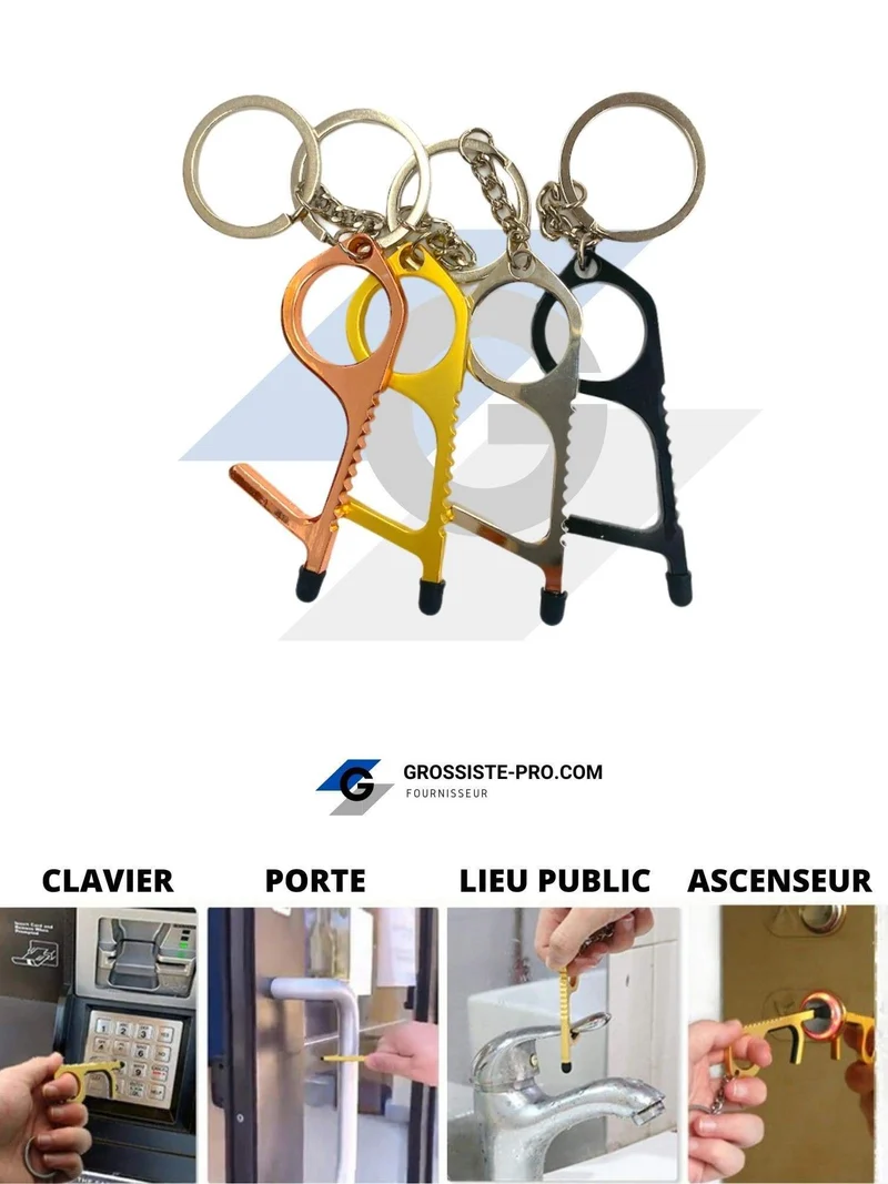 Porte-clé "sans-contact" forme simple (x12)