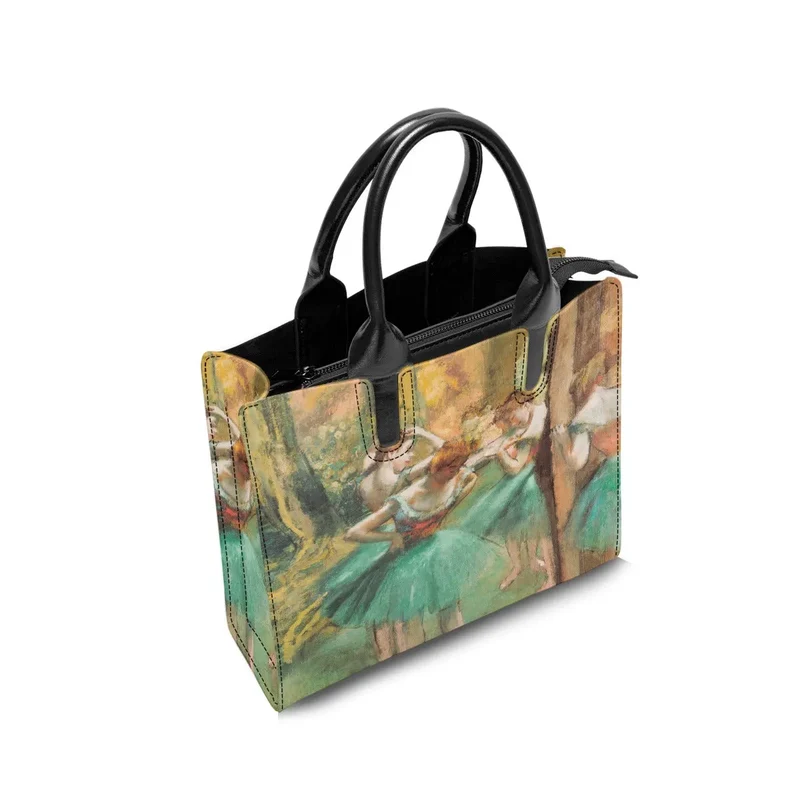 Dancers, Pink and Green by Edgar Degas Fashion Handbag