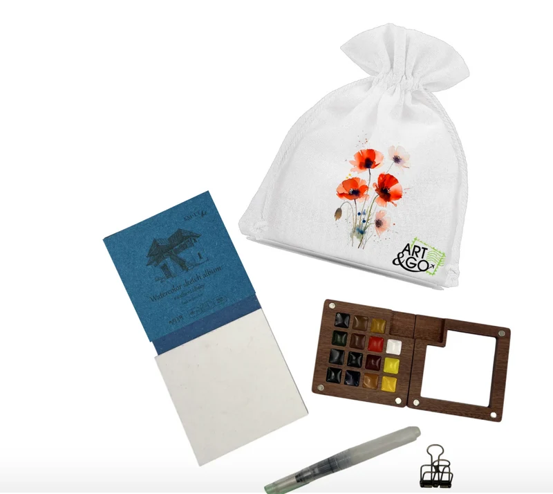 Baluchon Aquarelliste Art & Go – Kit Aquarelle Nomade Complet
