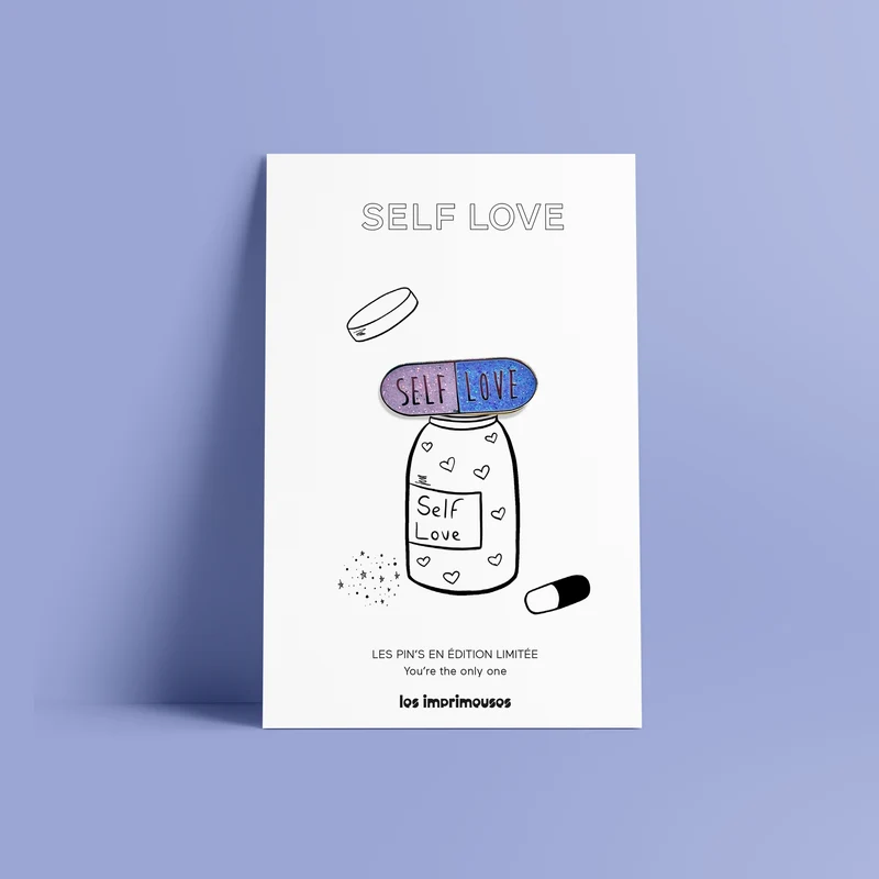 Pin's Self Love - Petite pilule du bonheur - Glitter !