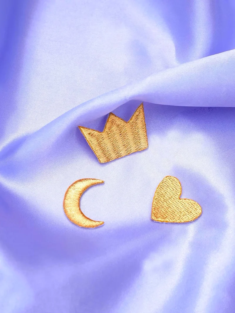 Patch Thermocollant - trio coeur, lune, couronne - Gold - Malicieuse