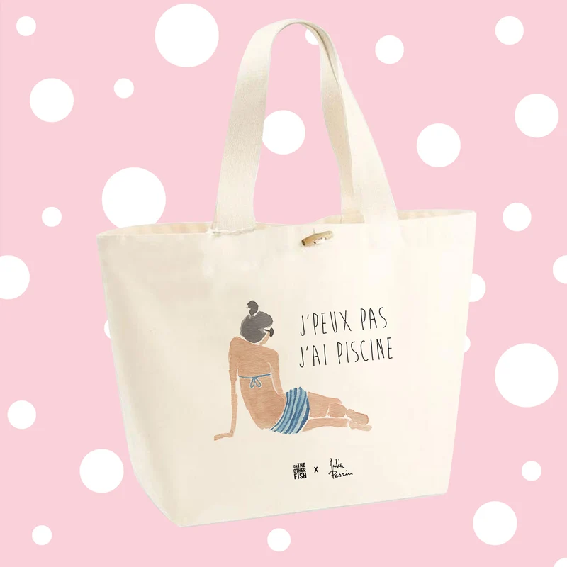 Sac Cabas à personnaliser - J'peux pas j'ai piscine - Julia Perrin
