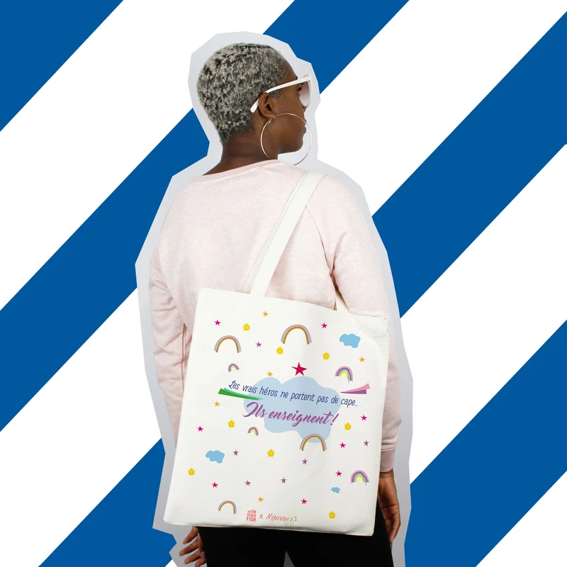 Sac à personnaliser - Les vrais héros - Cadeau Maitresse