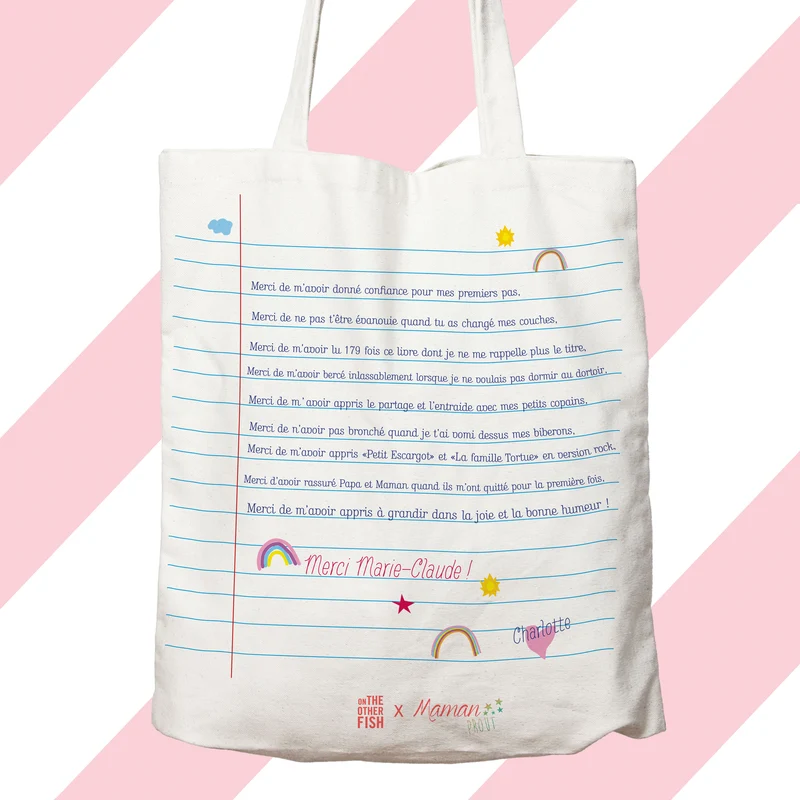 Sac à personnaliser - Merci de m'avoir aidé à grandir