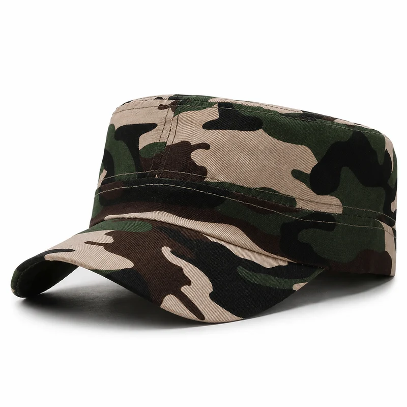 Casquette randonnée motif kaki plate légère
