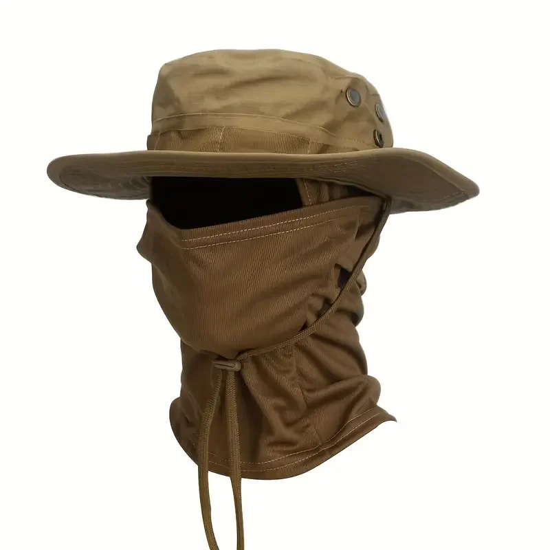 Chapeau randonnée motif kaki large bord anti soleil