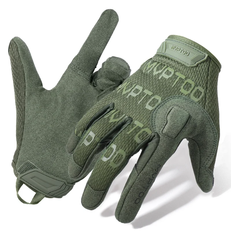 Gants randonnée tactiles résistants motif kaki