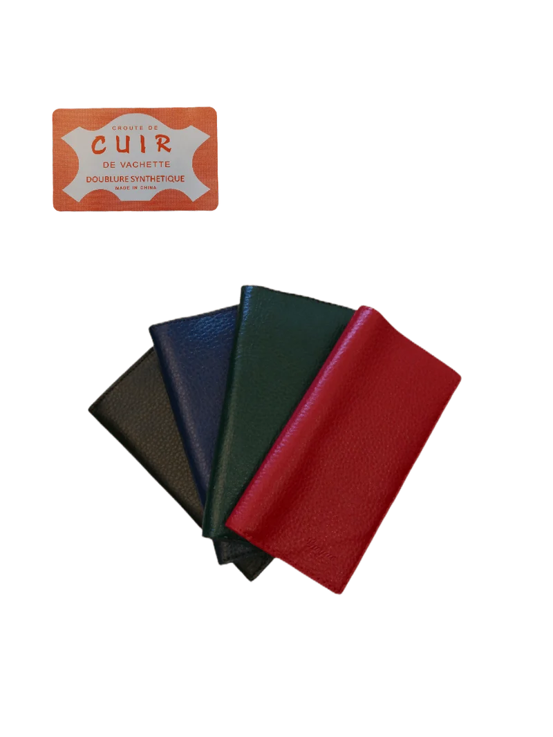 Portefeuille de poche Croûte de cuir de vachette (x6)