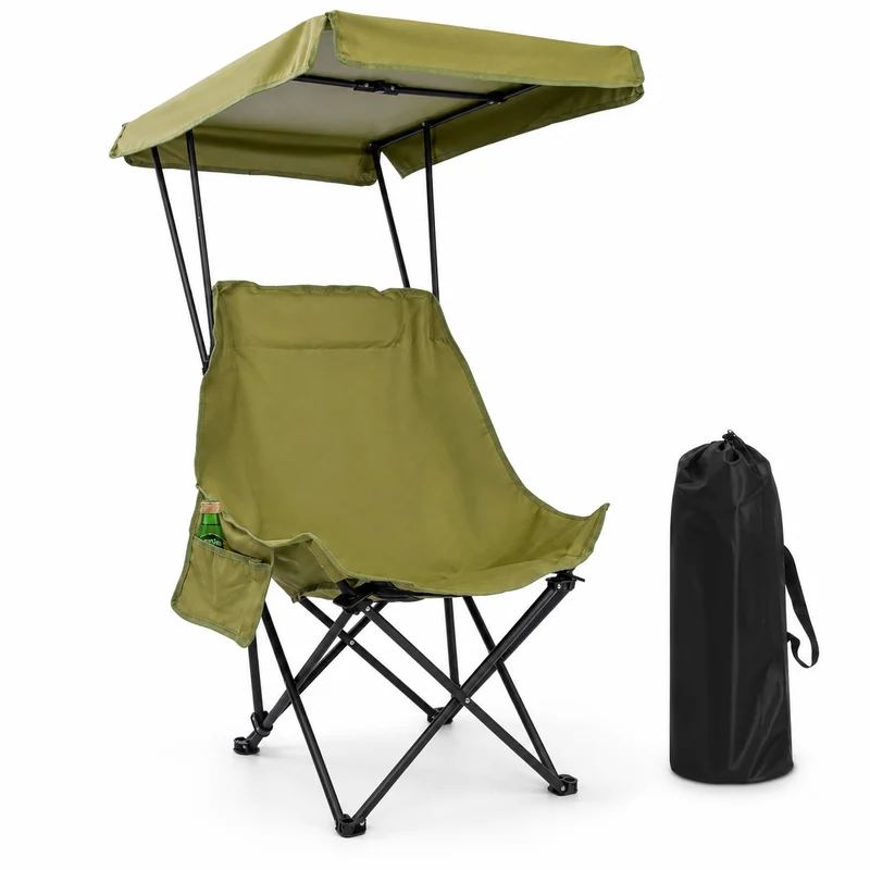 Chaise de camping pliante avec auvent randonnée