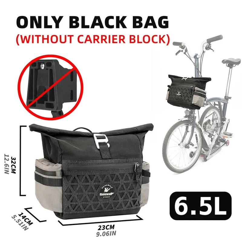 Sacoche / panier de guidon à fixation rapide avec housse de pluie 6,5L "Rhinowalk - Cosmopolis BCT0208"