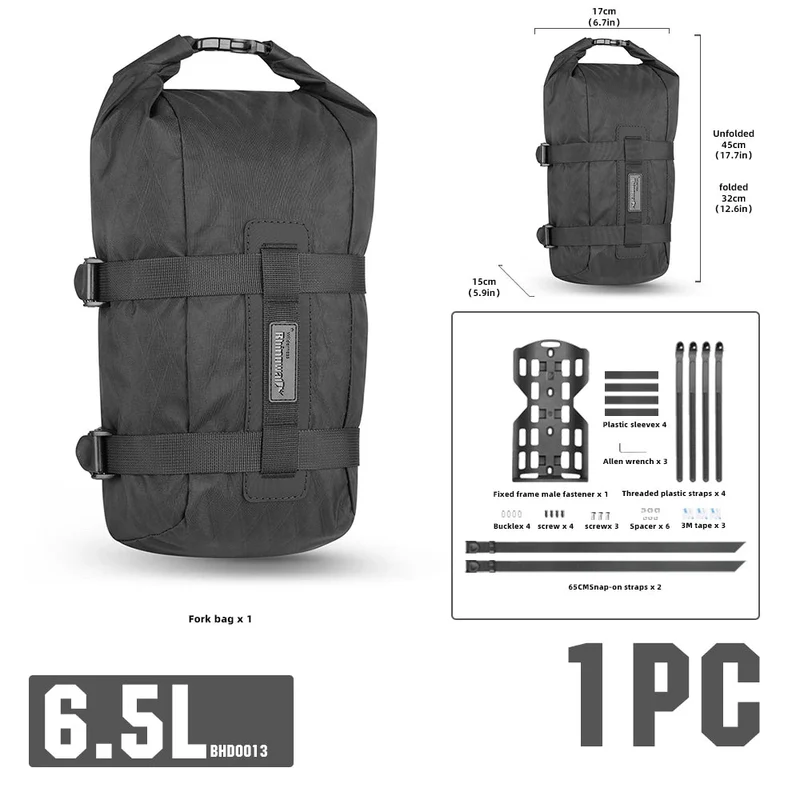 Sacoche de fourche avant de vélo à dégagement rapide, étanche pour vélo supporte jusqu'à 15 kg "Rhinowalk - Wilderness BHD0013"